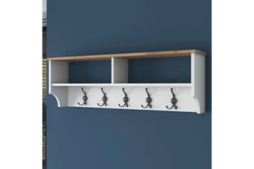 Caraway Hatthylla 120x22,2 cm Vit/Brun - Hanah Home - Products - Förvaring - Hylla - Hatthylla