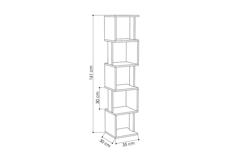 Chiranda Förvaringshylla - Mörkgrå/Trä - Products - Förvaring - Hylla - Bokhylla