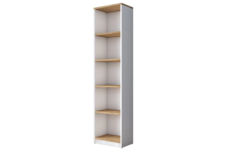 Dystany Bokhylla 40 cm, Vit/Valnöt