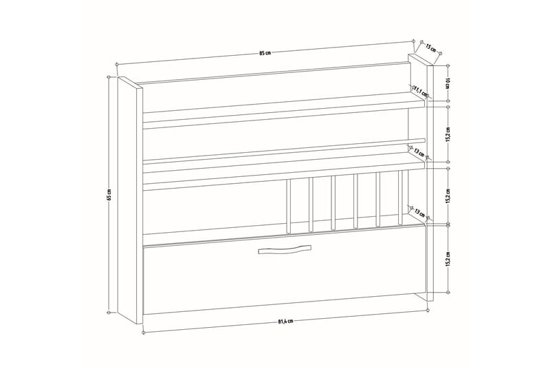 Rovdane Kryddhylla 85x15 cm - Antracit - Products - Förvaring - Hylla - Förvaringshylla - Kryddhylla & kryddställ
