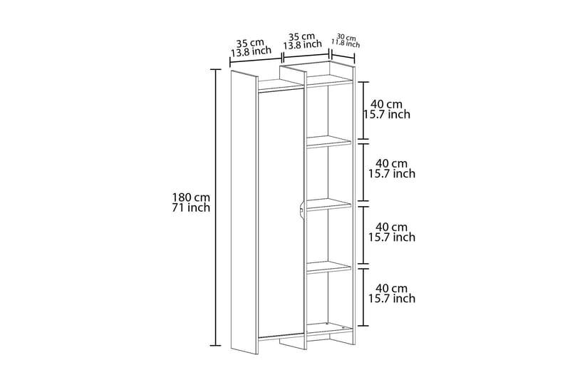 Gerard Bokhylla 70 cm - Ek - Products - Förvaring - Hylla - Bokhylla