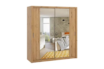 Julissa Garderob 200 cm med Spegel - Natur - Products - Förvaring - Garderober & garderobssystem