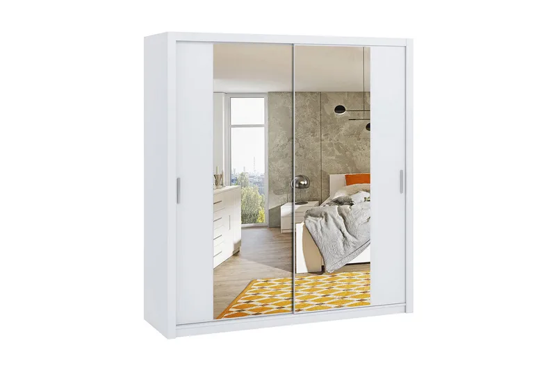 Julissa Garderob 200 cm med Spegel, Vit