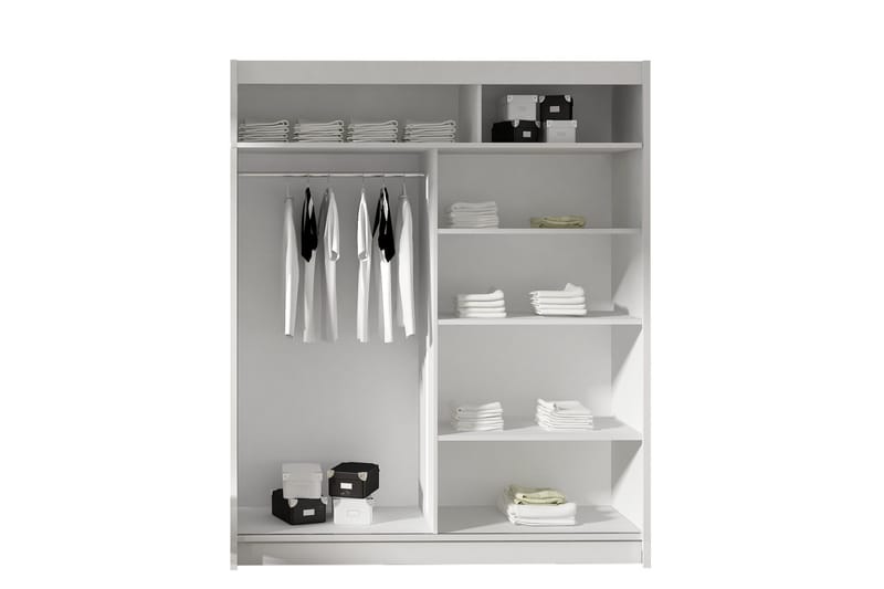 Leila Garderob 150 cm Skjutdörrar Smal Spegel - Ljus Ek - Products - Förvaring - Garderober & garderobssystem
