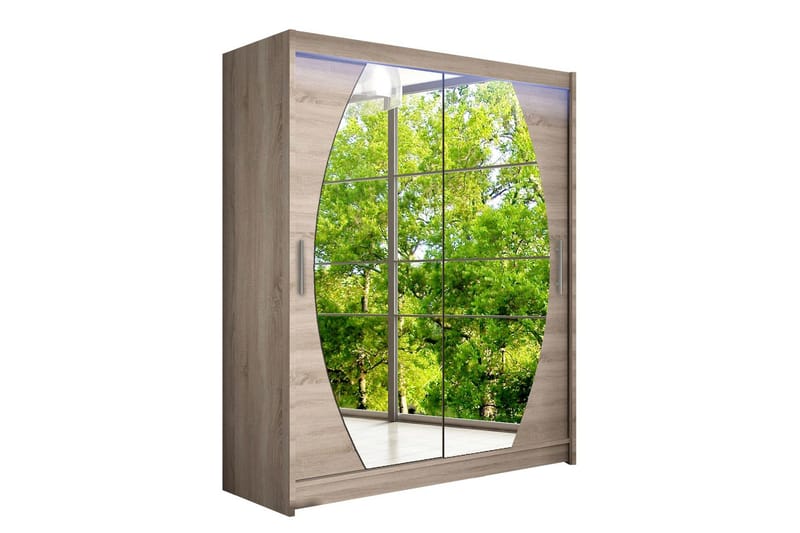 Leila Garderob med Spegel 150x200 cm, Beige