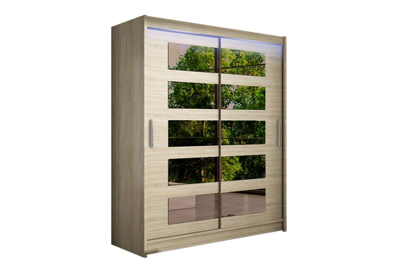 Leila Garderob med Spegel 150x200 cm, Beige