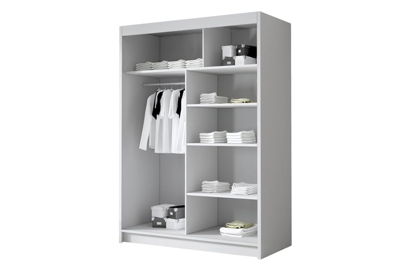 Lungos Garderob med Spegel 120x200 cm - Svart/Vit - Products - Förvaring - Garderober & garderobssystem