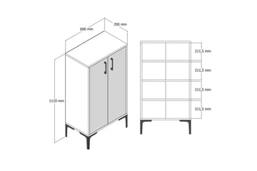 Babice Skoskåp 35x60 cm - Antracit/Valnöt - Products - Förvaring - Skåp - Förvaringsskåp