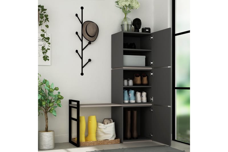 Bodsjö Skoskåp 109 cm - Grå/Brun - Products - Förvaring - Skåp - Förvaringsskåp