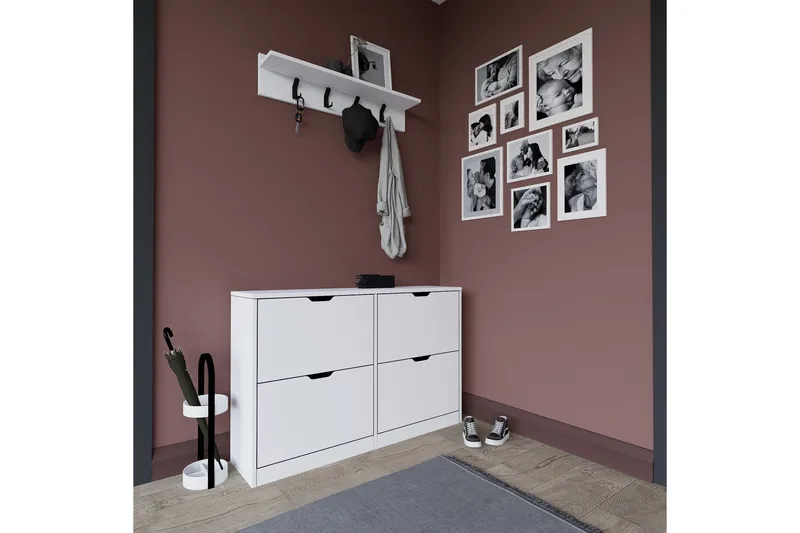 Durusu Skoskåp 120,5 cm - Mattvit - Products - Förvaring - Skåp - Förvaringsskåp