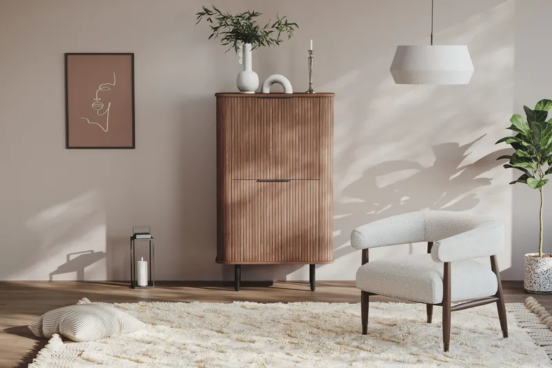 Kopparbo Högskåp Valnöt - Mörkbrunt valnötsträ - Products - Förvaring - Skåp - Förvaringsskåp