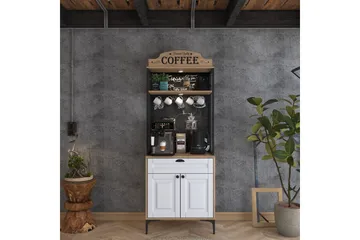 Flerfunktionsskåp Cerreta 157 Valnöt / Vit - Vit/Mörkfärgat trä - Products - Förvaring - Skåp - Förvaringsskåp