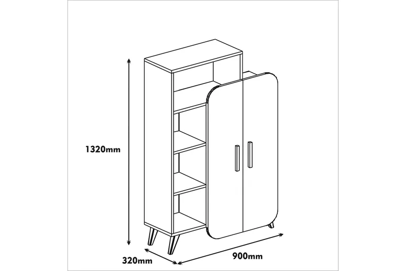 Hovdane Förvaringsskåp 90 cm - Brun - Products - Förvaring - Skåp - Förvaringsskåp