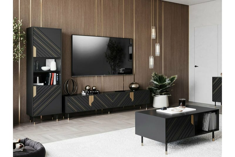 Juniskär Vitrinskåp 40 cm djup 54 cm bred 180 cm hög Mörkt Trä Glas - Svart - Products - Förvaring - Skåp - Vitrinskåp