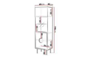 Juniskär Vitrinskåp 40 cm djup 60 cm bred 190 cm hög Mörkt Trä - Svart - Products - Förvaring - Skåp - Vitrinskåp