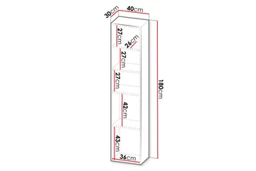 Kangana Vitrinskåp 40x180 cm - Beige - Products - Förvaring - Skåp - Vitrinskåp