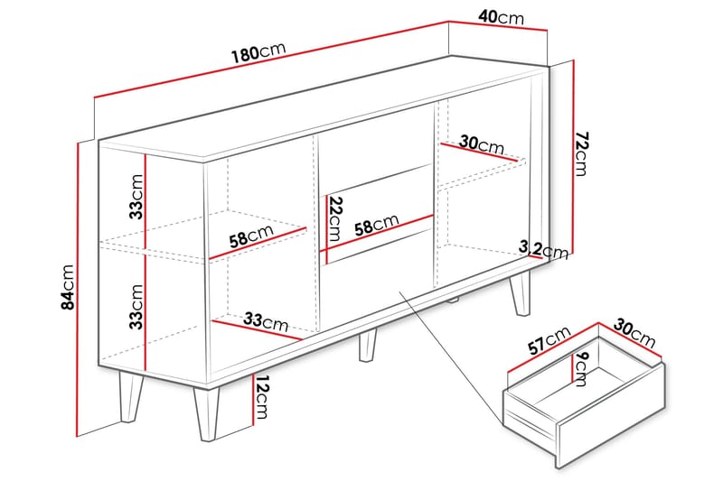 Kintore Highboard - Brun - Products - Förvaring - Skåp - Förvaringsskåp