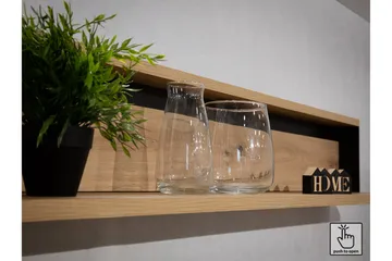 Quant Vitrinskåp 41 cm djup 76 cm bred 195 cm hög Trä - Ek/Svart - Products - Förvaring - Skåp - Vitrinskåp