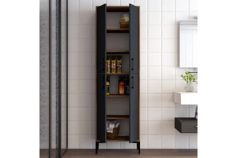 Retzow Highboard 60x35 cm - Mörkbrun/Antracit - Products - Förvaring - Skåp - Förvaringsskåp