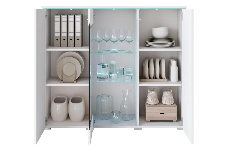 Sherie Vitrinskåp 120x104 cm - Svart - Products - Förvaring - Skåp - Vitrinskåp