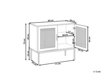 Skåp 2 dörrar rotting ljusbrun PASCO - Trä/natur - Products - Förvaring - Skåp - Förvaringsskåp