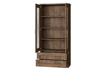 Tadeusz Vitrinskåp 40 cm djup 90 cm bred 191 cm hög Trä - Brun - Products - Förvaring - Skåp - Vitrinskåp