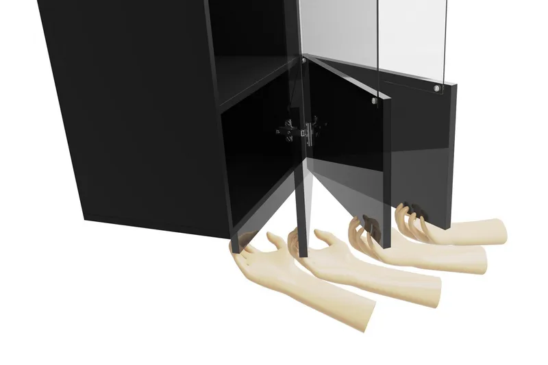 Tessan Smalt Vägghängt Vitrinskåp 32 cm djup 45 cm bred 117 cm hög Trä Ek Glas - Gyllene Ek - Products - Förvaring - Skåp - Vitrinskåp