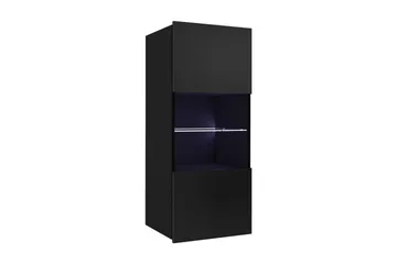 Tessan Vitrinskåp 45x32x117 cm - Svart/Vit Led-Belysning - Products - Förvaring - Skåp - Vitrinskåp