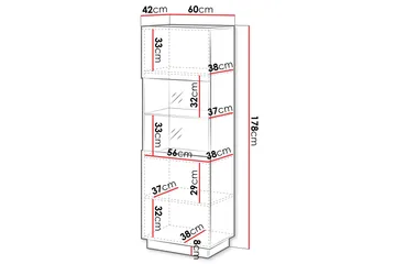 Torvalen Vitrinskåp 60x178 cm - Vit - Products - Förvaring - Skåp - Vitrinskåp