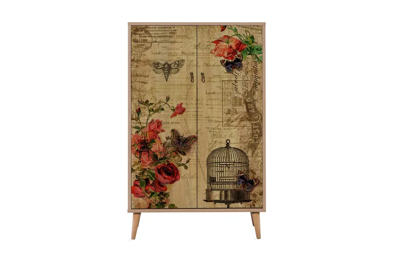 Vellavie Skåp 80 cm Vintage, Brun/Röd