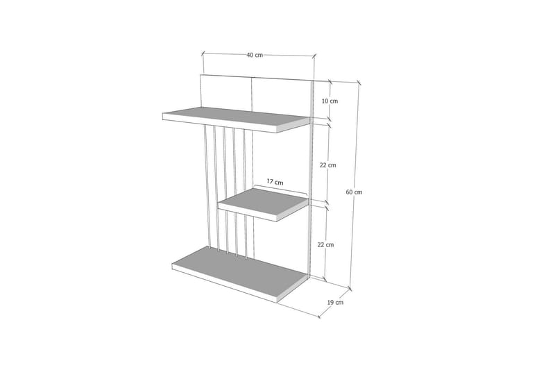 Jaennis Vägghylla 40x19 cm - Vit - Products - Förvaring - Småförvaring - Väggförvaring