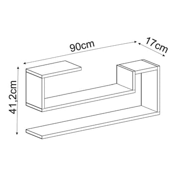 Melto Vägghylla 90x41,2x17 cm - Vit - Products - Förvaring - Småförvaring - Väggförvaring