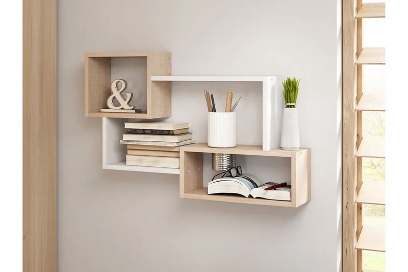 Trio Vägghylla 87x18x54 cm - Beige - Products - Förvaring - Småförvaring - Väggförvaring