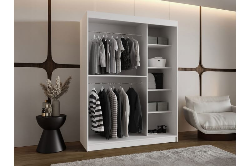 Tallmo Garderob m. Spegel 150x200 cm - Vit - Products - Förvaring - Garderober & garderobssystem