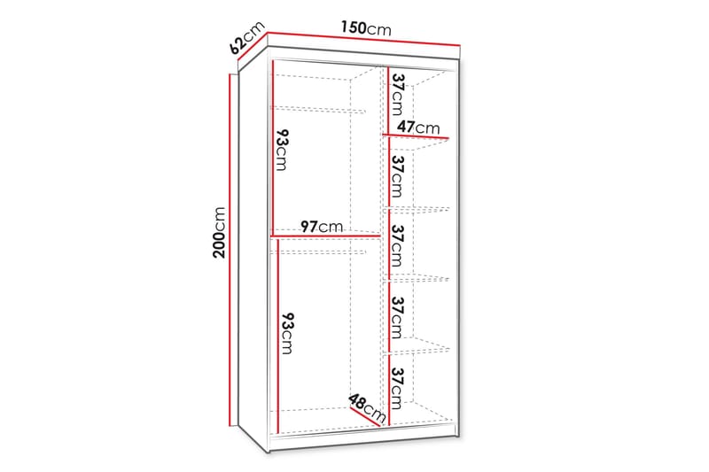 Tallmo Garderob m. Spegel 150x200 cm - Products - Förvaring - Garderober & garderobssystem