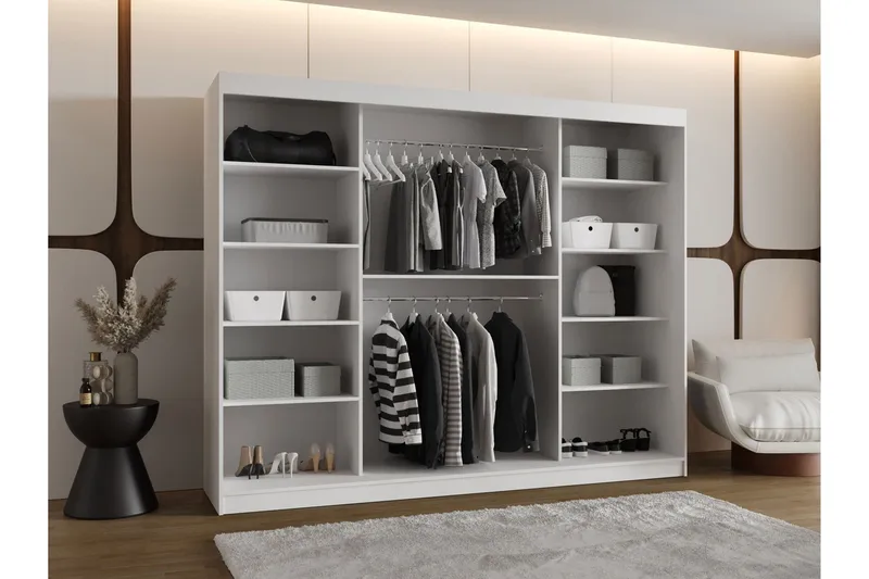 Tallmo Garderob m. Spegel 250x200 cm - Brun/Beige - Products - Förvaring - Garderober & garderobssystem