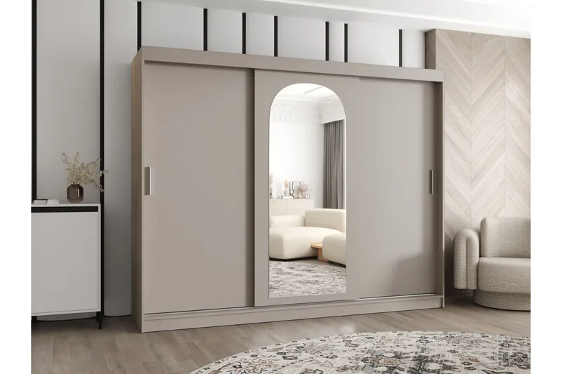 Tallmo Garderob m. Spegel 250x200 cm - Brun/Beige - Products - Förvaring - Garderober & garderobssystem