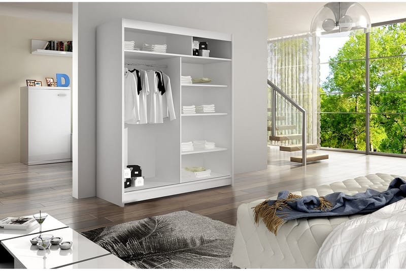West Garderob 150x58x200 cm LED-belysning - Beige - Products - Förvaring - Garderober & garderobssystem