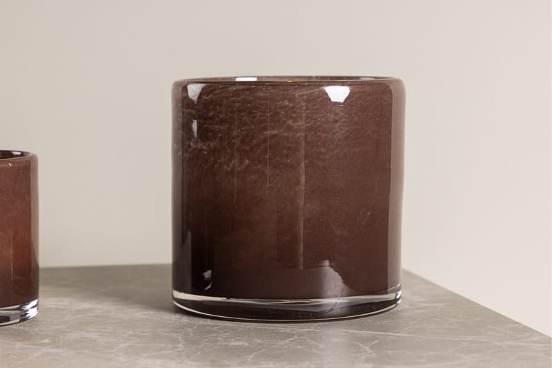 Glora Ljuslykta 12x12 cm - Brun - Products - Inredning - Ljus & dofter - Ljusstakar & ljuslyktor