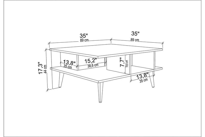 Andifli Soffbord 89x44x89 cm - Brun - Products - Möbler - Bord & matgrupp - Soffbord