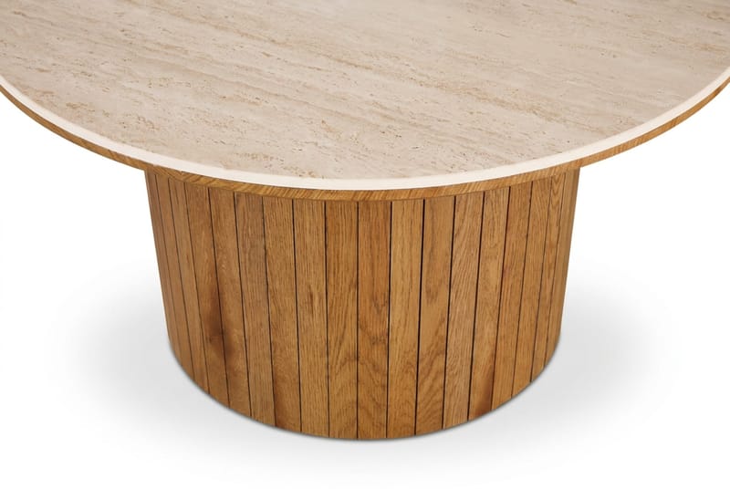 Arvo Soffbord Rund 80c m Travertinlook - Ek - Products - Möbler - Bord & matgrupp - Soffbord