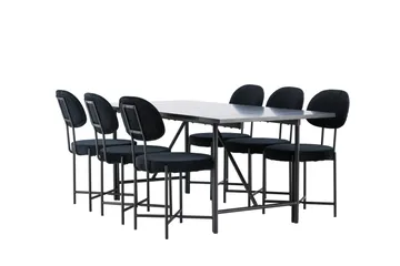 Astrid Matgrupp 200 cm Rektangulär med 6 Stella stolar - Svart - Products - Möbler - Bord & matgrupp - Matgrupp
