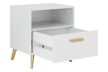 Akihiko Sängbord 40 cm - Vit - Products - Möbler - Bord & matgrupp - Avlastningsbord & sidobord - Sängbord & nattduksbord