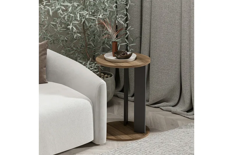 Haelyn Sidobord 34 cm - Valnöt/Antracit - Products - Möbler - Bord & matgrupp - Avlastningsbord & sidobord - Brickbord & småbord