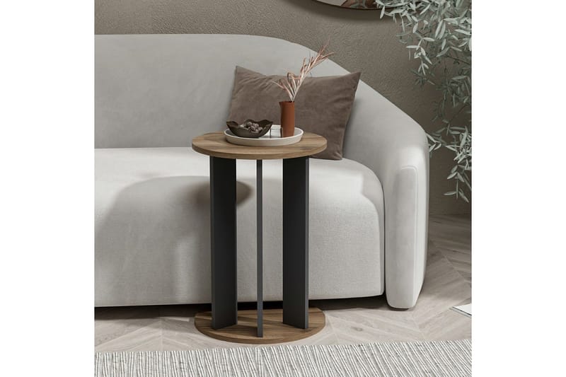 Haelyn Sidobord 34 cm - Valnöt/Antracit - Products - Möbler - Bord & matgrupp - Avlastningsbord & sidobord - Brickbord & småbord