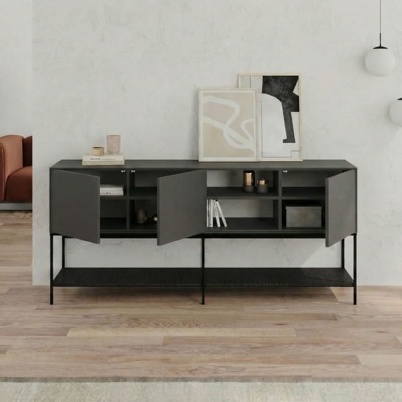 Kenvor Konsol 180x80x40 cm - Antracit, Wood Black, Svart - Products - Möbler - Bord & matgrupp - Avlastningsbord & sidobord - Konsolbord & hallbord