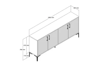 Levents Avlastningsbord 180 cm - Valnöt/Krämvit - Products - Möbler - Bord & matgrupp - Avlastningsbord & sidobord - Konsolbord & hallbord