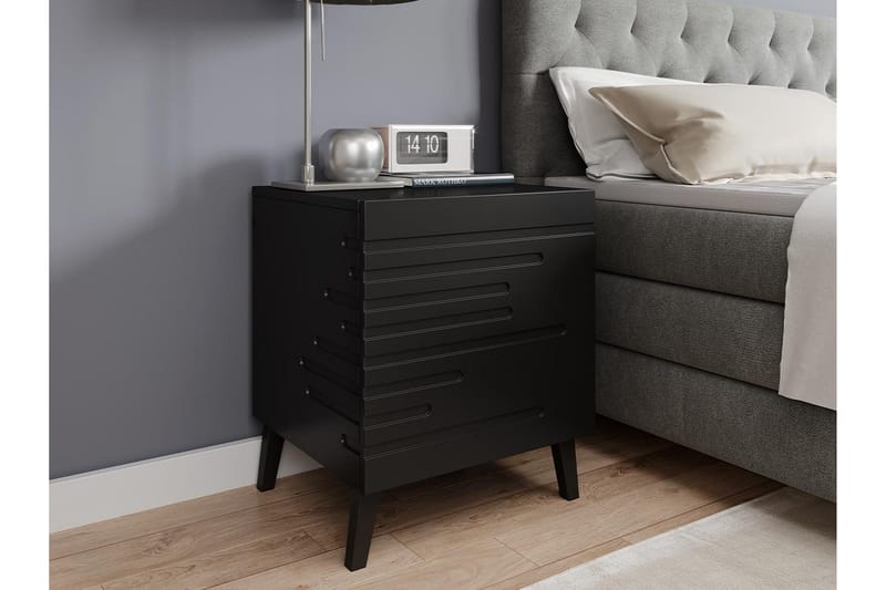 Novaj Sängbord 44 cm - Matt Svart - Products - Möbler - Bord & matgrupp - Avlastningsbord & sidobord - Sängbord & nattduksbord