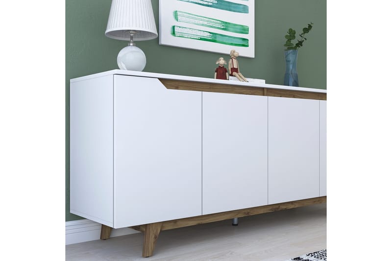 Porzic Konsollbord 180 cm - Vit/Mörkbrun - Products - Möbler - Bord & matgrupp - Avlastningsbord & sidobord - Konsolbord & hallbord