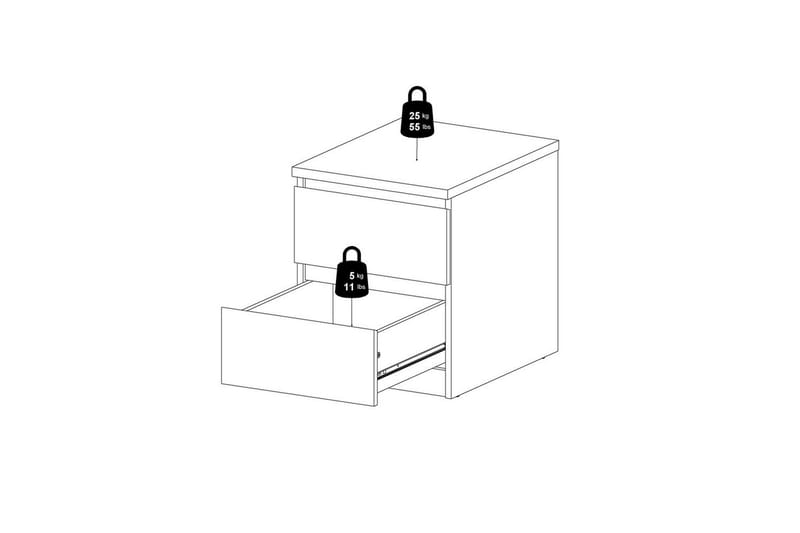 Salomns Sängbord 40,4 cm - Grå - Products - Möbler - Bord & matgrupp - Avlastningsbord & sidobord - Sängbord & nattduksbord